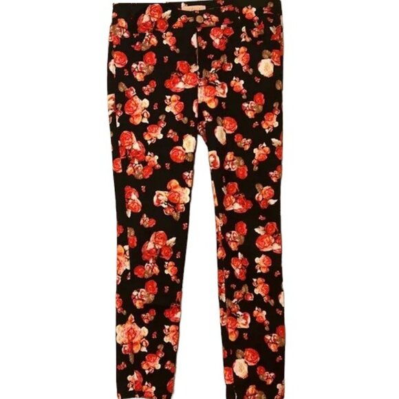 Gibson Latimer Floral Rose Print Slim Fit Pants - Picture 2 of 6